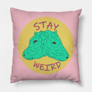 Stay Weird Two Headed Calf Pillow