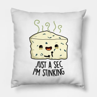 Just A Sec I'm Stinking Funny Cheese Pun Pillow