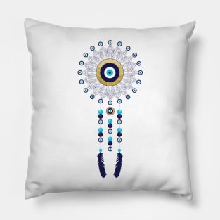 Boho Chic Evil Eye Mandala Dream Catcher Pillow