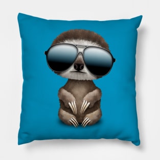 Cool Baby Sloth Wearing Sunglasses Pillow