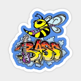 bass,Guitar,bees,bee,honey,rocker by LowEndGraphics Magnet