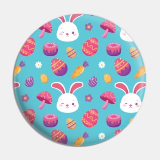 Seamless Easter Eggs and Bunnies Pattern Pin