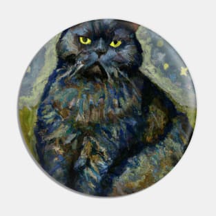 Cat Portrait in the style of Van Gogh Pin