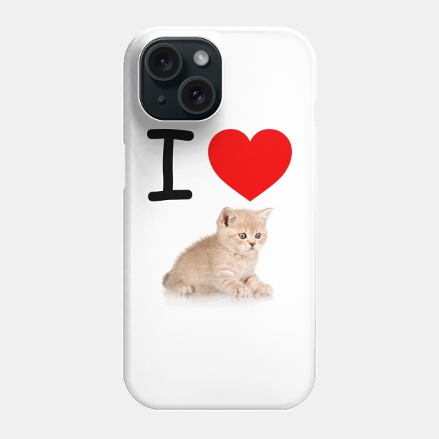 I HEART CUTE FLUFFY TABBY KITTEN Phone Case by EmoteYourself