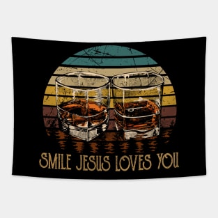 Smile Jesus Loves You Whisky Mug Tapestry