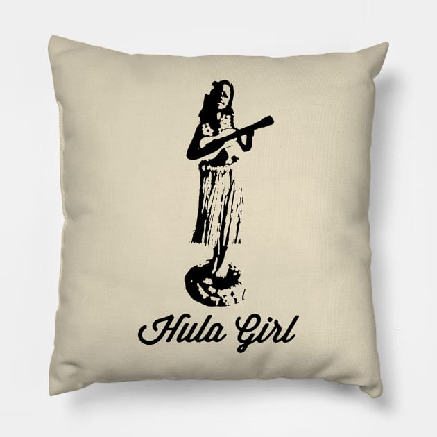 Hula Girl Pillow by HaleiwaNorthShoreSign