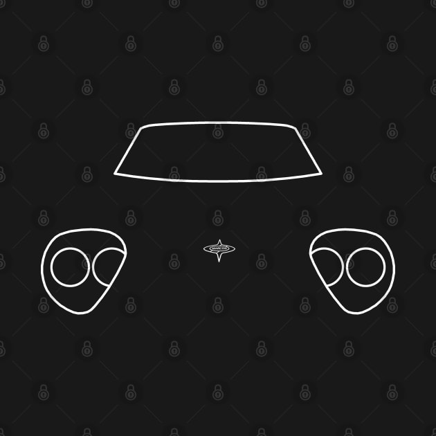 Marcos British classic sports car white outline graphic by soitwouldseem