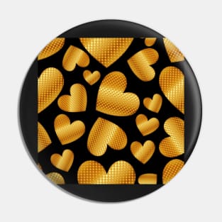 An abundance of golden hearts on black Pin