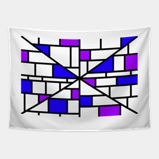 Abstract mosaic pattern grid with random colours blue and purple - illustration Tapestry
