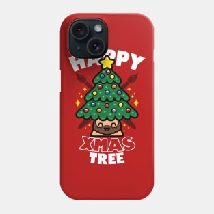Happy Christmas Tree Kawaii Cute Retro Christmas Tree Meme Phone Case