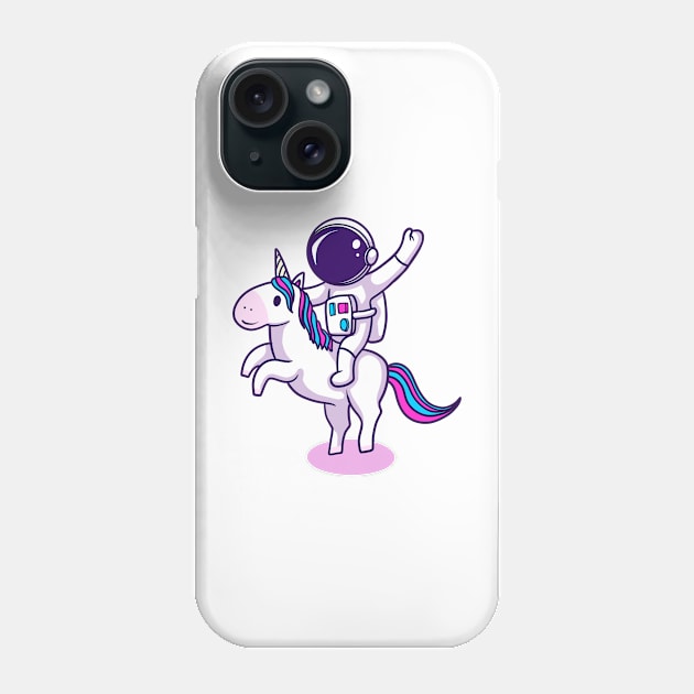 Astronaut Riding Unicorn Phone Case by littlepdraws