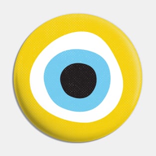 Yellow Evil Eye Symbol Health Protection Pin