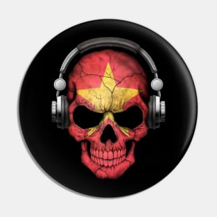 Dark Skull Deejay with Vietnamese Flag Pin