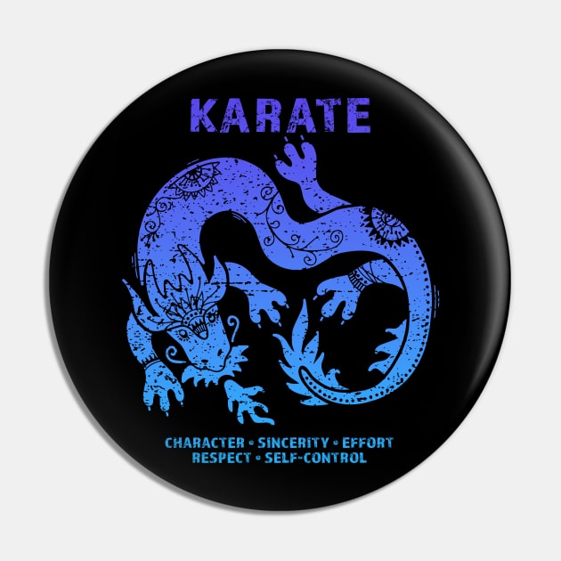 Karate Martial Arts Dragon Pin by Pine Hill Goods