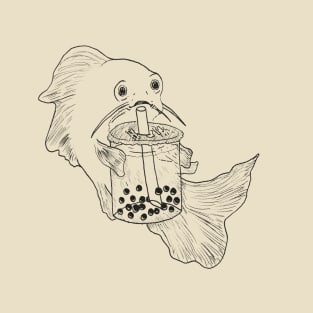 Boba Fish -- pearl milk tea, cafe worker, hipster culture T-Shirt