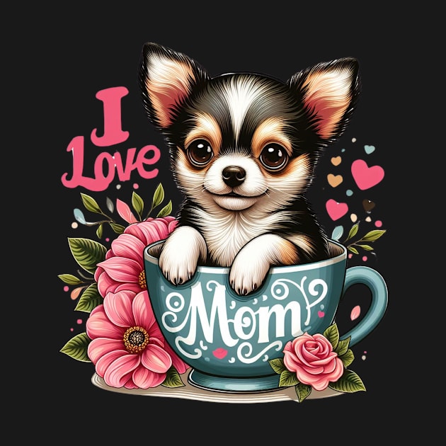 Chihuahua Puppy in a Cup I Love Mom by Battlefoxx Living Earth