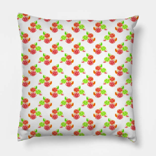 Citrus Slices Pattern Pillow by saradaboru