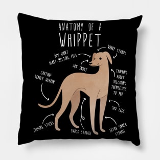 Whippet Dog Anatomy Pillow