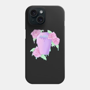 Pastel Goth Rose Coffin Tattoo Flash Design Phone Case