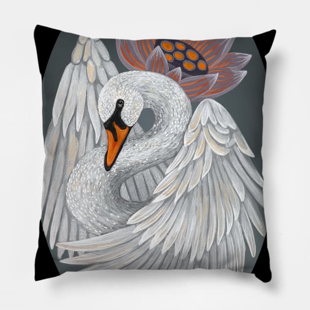 Swan Pillow by ruta13art