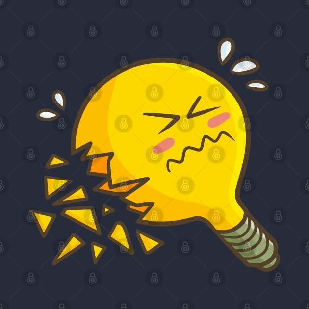 Funny broken light bulb by Jocularity Art