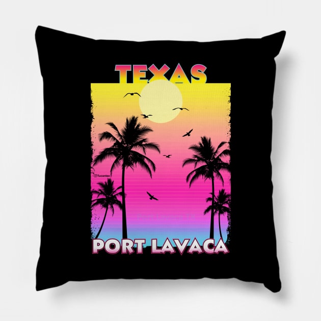 Port Lavaca Texas TX Pillow by SunsetParadise