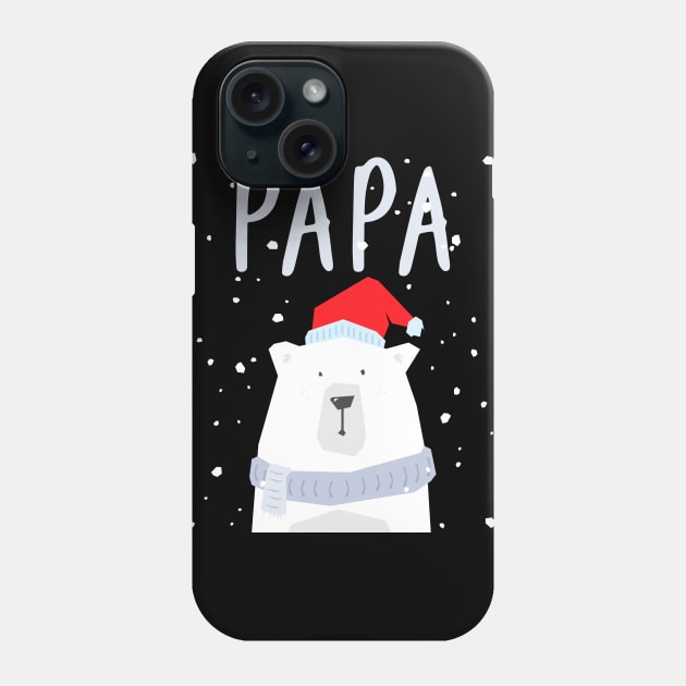 Mens Papa Bear Christmas Santa Hat Family Matching Phone Case by teeleoshirts