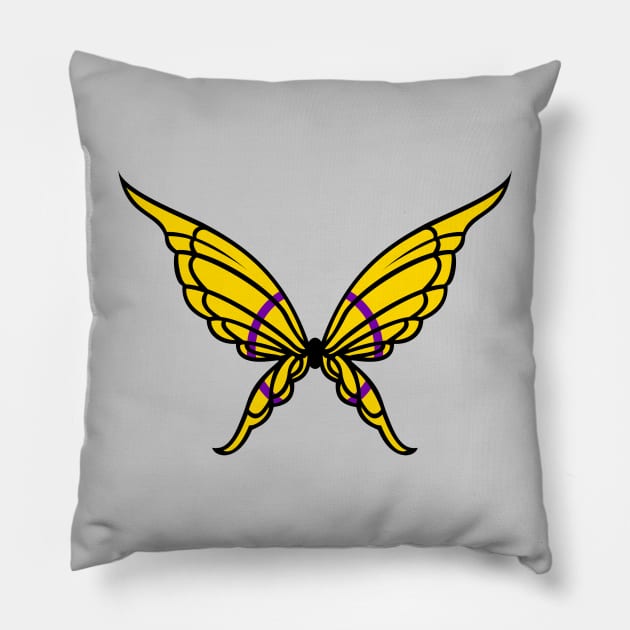 Intersex Butterfly Pillow by Kaztiel