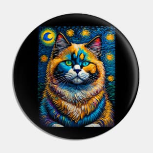 The Ragdoll Cat in starry night Pin