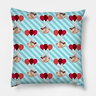 Balloon Pug Pattern Pillow