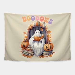 Funny Halloween Cute Ghost Book Reading School Teacher Tapestry