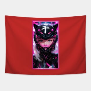 Anime Race Girl | Special Anime Artwork | Pink Red Black Blue Chibi Manga Anime Art Tapestry