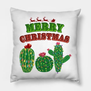 Merry Christmas, Cute Christmas Cactus Pillow