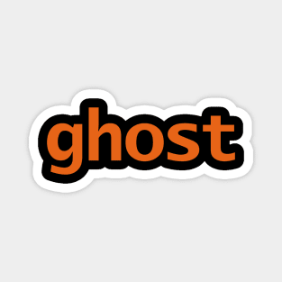 Ghost Halloween Typography Orange Text Magnet