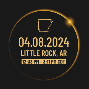 Arkansas State Little Rock AR USA Totality April 8, 2024 Total Solar Eclipse T-Shirt