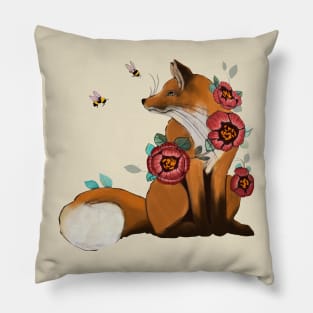 Floral Fox and the Bees Pillow