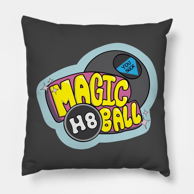 Magic H8 Ball Pillow by Actually AJ Art