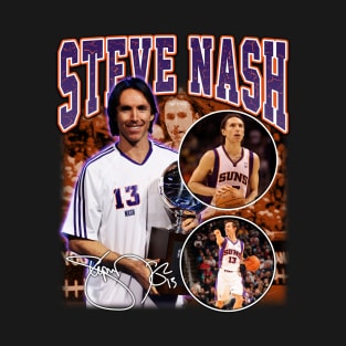 Steve Nash Basketball Legend Signature Vintage Graphic Retro Bootleg Style T-Shirt