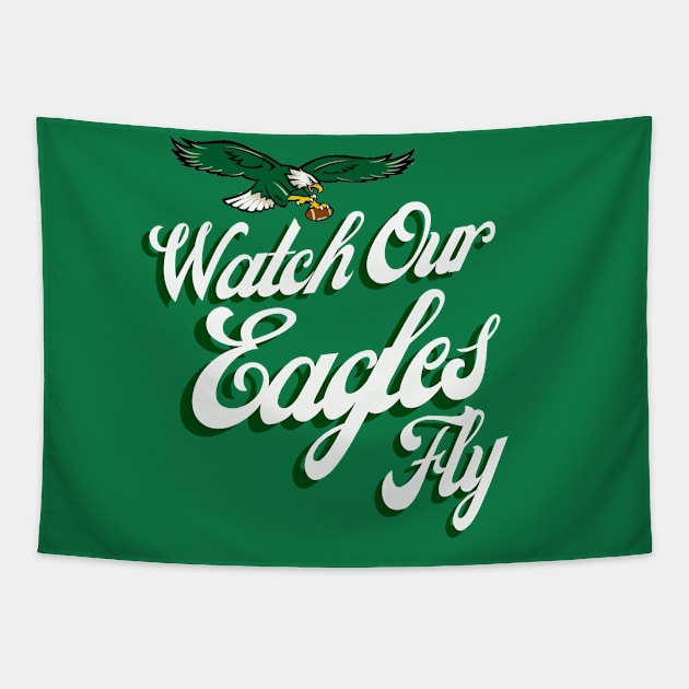 Watch Our Eagles Fly - Majestic Eagle Spirit Tapestry by Curious Sausage