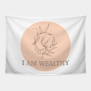 Affirmation Collection - I Am Wealthy (Orange) Tapestry