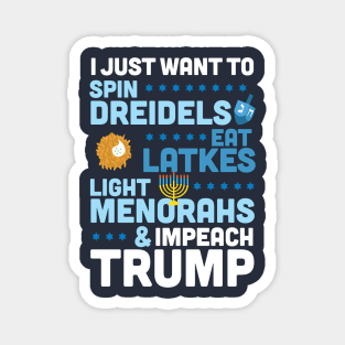 Hanukkah Anti Trump Funny Impeach Trump Chanukah Magnet