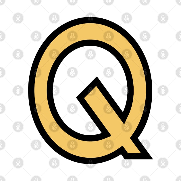 Funky Yellow Letter Q by Thespot