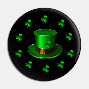 St. Patricks Day. Green hat Pin