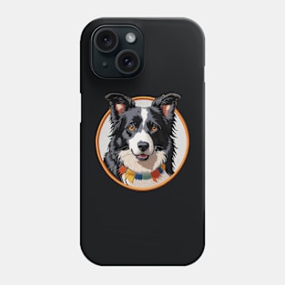 Border Collie Embroidered Patch Phone Case