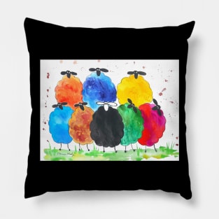 Quirky Colourful Sheep Pillow