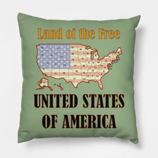 United States of America USA + Flag Pillow