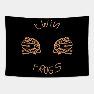 twin frogs line art Tapestry