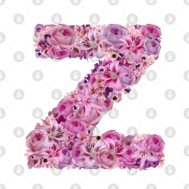 Pink Floral Letter Z by HayleyLaurenDesign