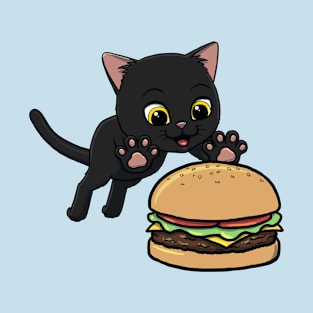 Bombay Cat excited to eat a Hamburger T-Shirt