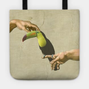 scritching a keel-billed toucan #full Tote